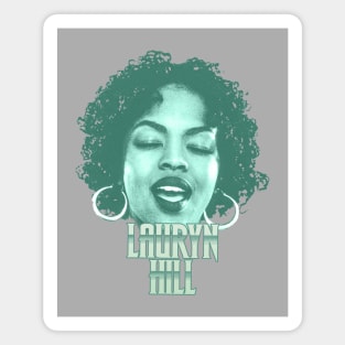 Retro Lauryn Hill Green Halftone Magnet